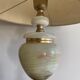 Antique table lamp in marble and tapestry