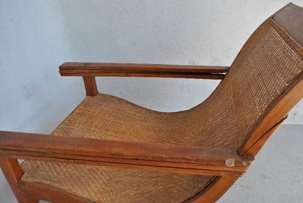 Fausse paire de fauteuils coloniaux fin XIXème dit de planteurs
