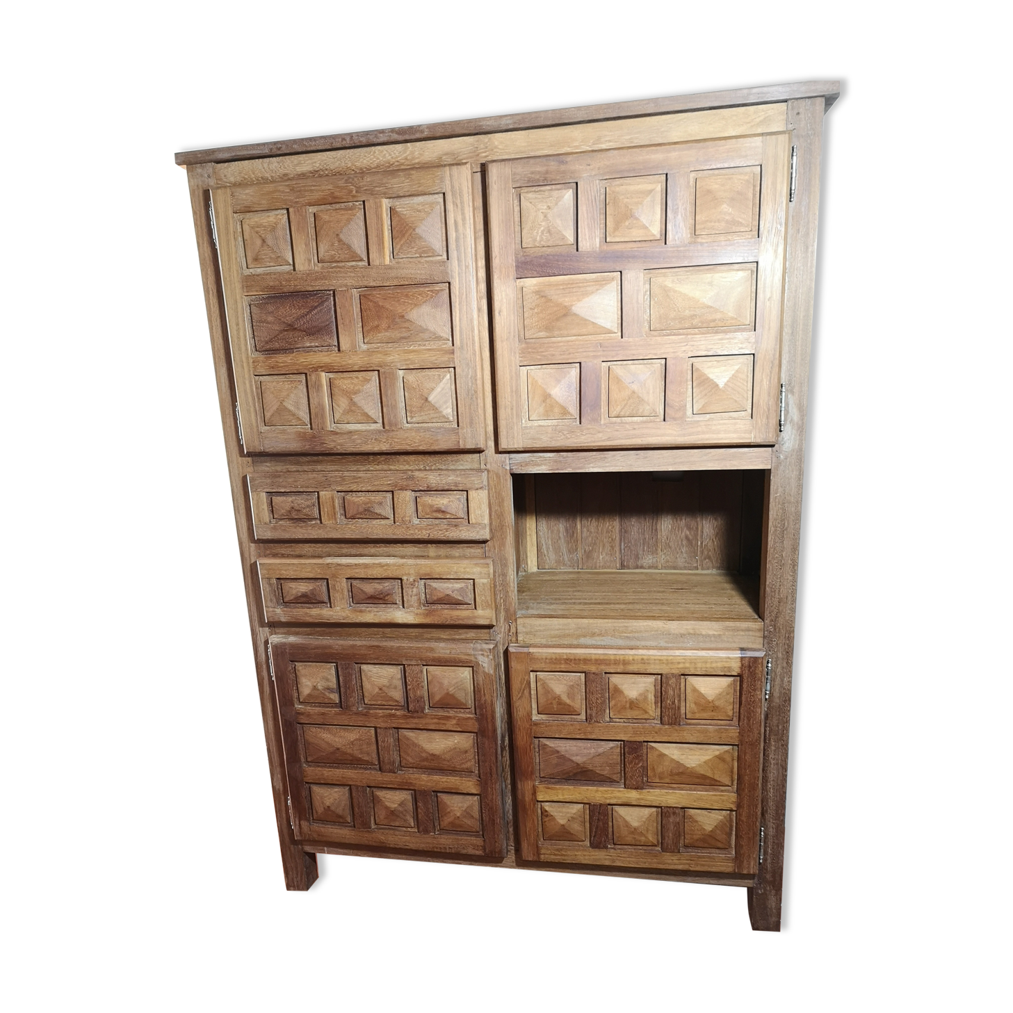 Buffet brutalist exotic wood