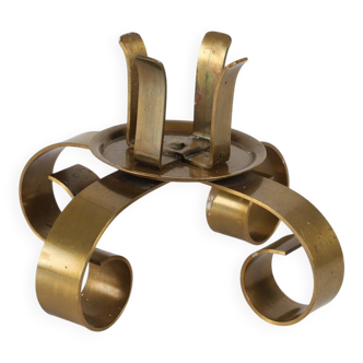Ystad Metall brass candlestick – Sweden, 1960s