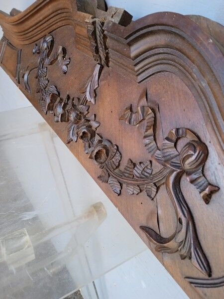 Pediment carved wood paneling Louis XVI style ep XIXth