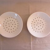 2 Hollow plates, drainer in faÏence