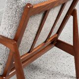 Midcentury Danish Paper Knife chair and ottoman in teak by Kai Kristiansen