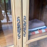 Glass cabinet or display case in pine 1950
