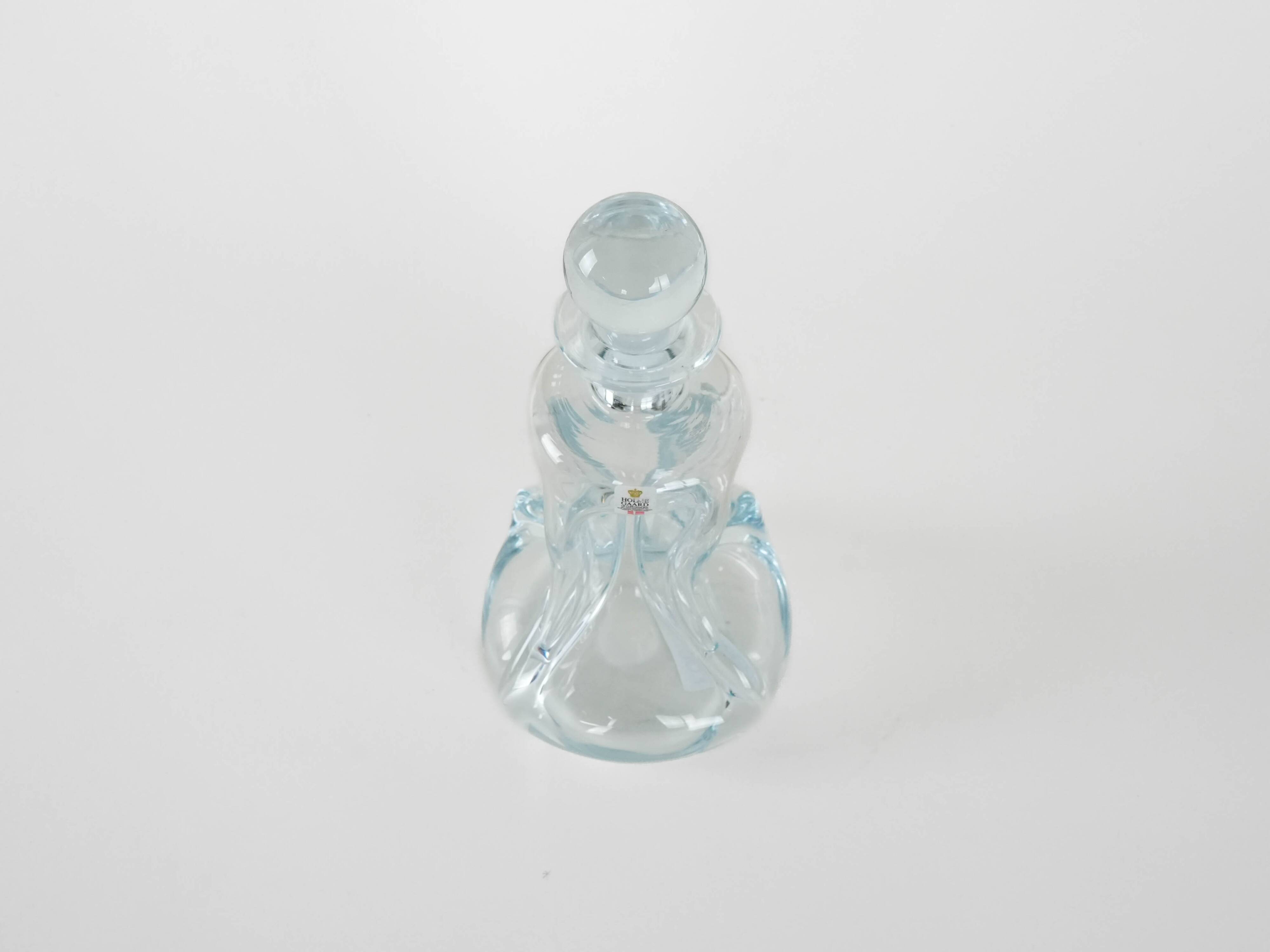 Glass carafe Kluk, Danish design, 1970s, manufactured by Holmegaard