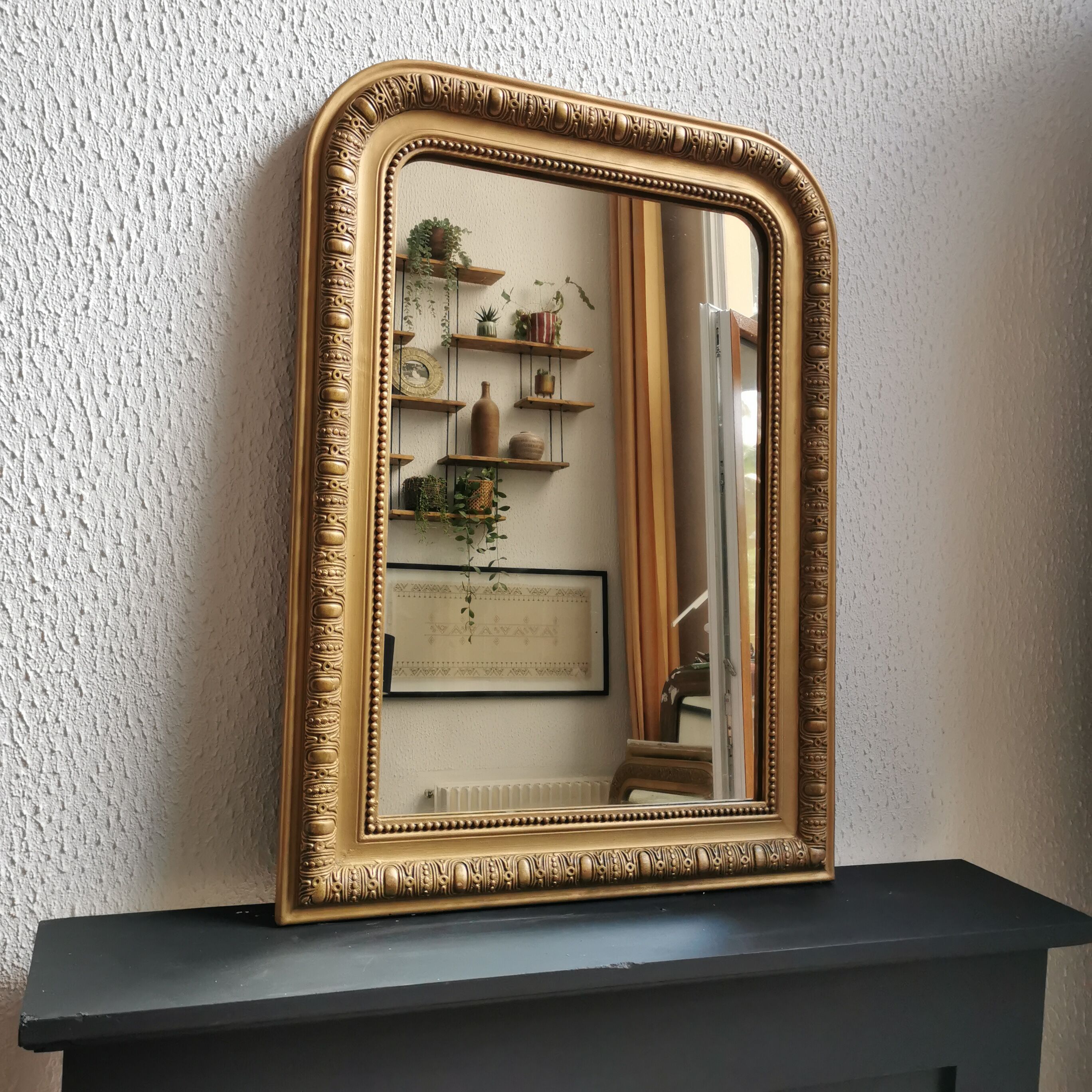 Mirror 90 x 66 cm Louis Philippe old gilded