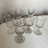 Set of 6 Louis Philippe glasses with matching flat ribs