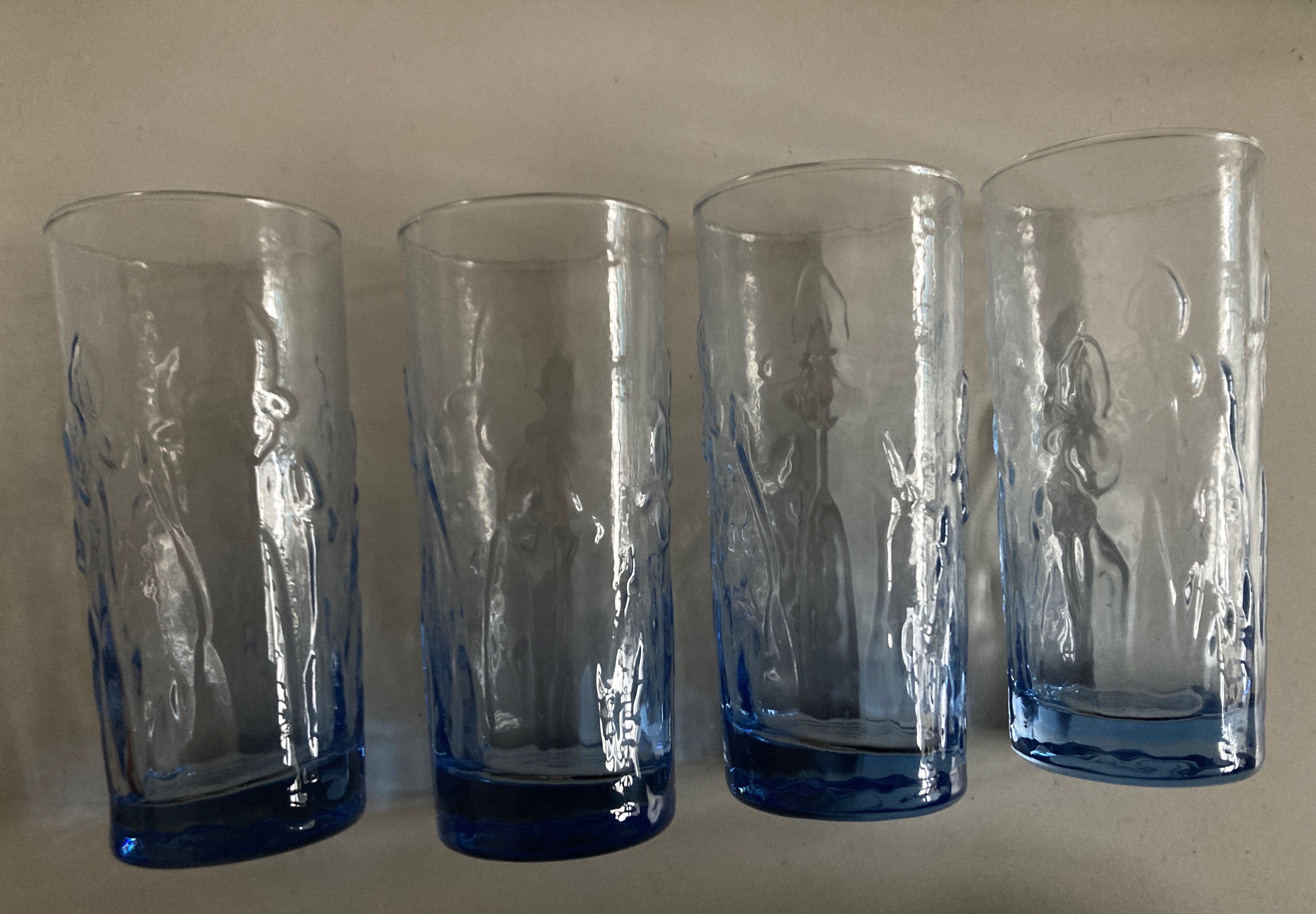 Produit BHV 4 verres hauts Iris 1960 bleu Ice