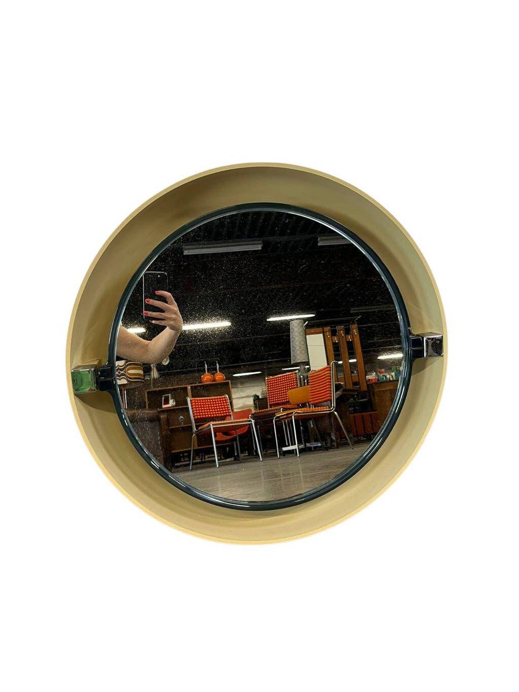Vintage round mirror allibert with lighting