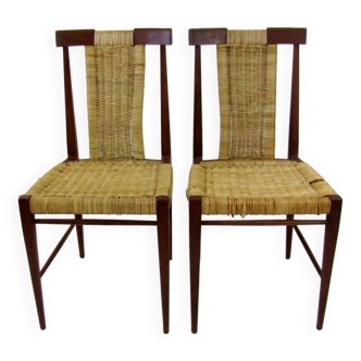 A pair of chairs by rudolf frank for lucas schnaidt, germany 1962