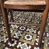 Antique Straw Chair / Armchair with 2 Armrests
