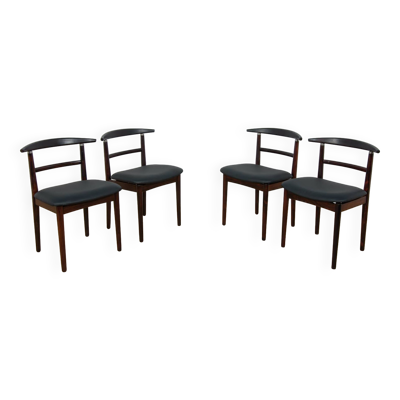 Chaises de Salle à Manger en Palissandre par Helge Sibast & Børge Rammerskov, Danemark, 1960s, Set de 4