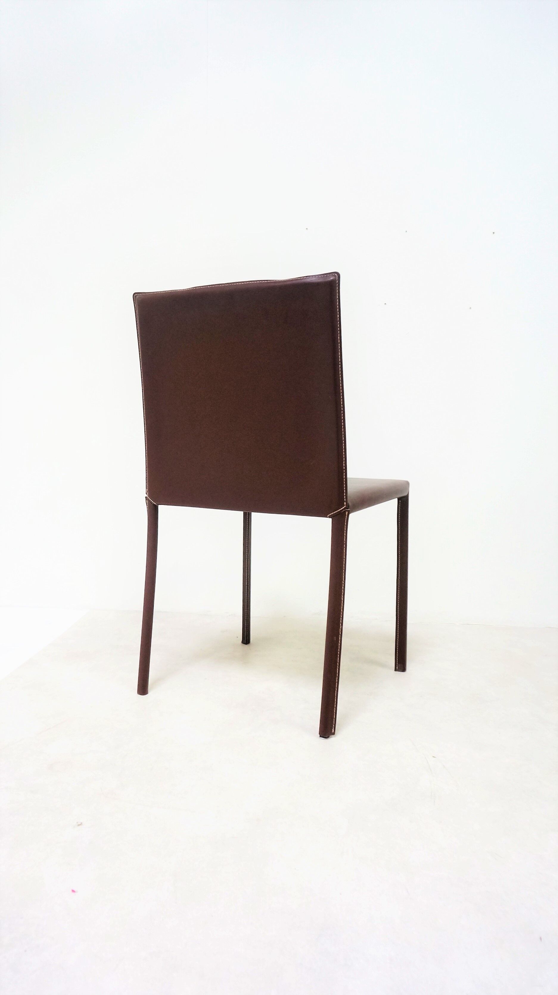 Series of 4 Italian leather chairs