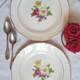 Old mismatched earthenware dessert plates