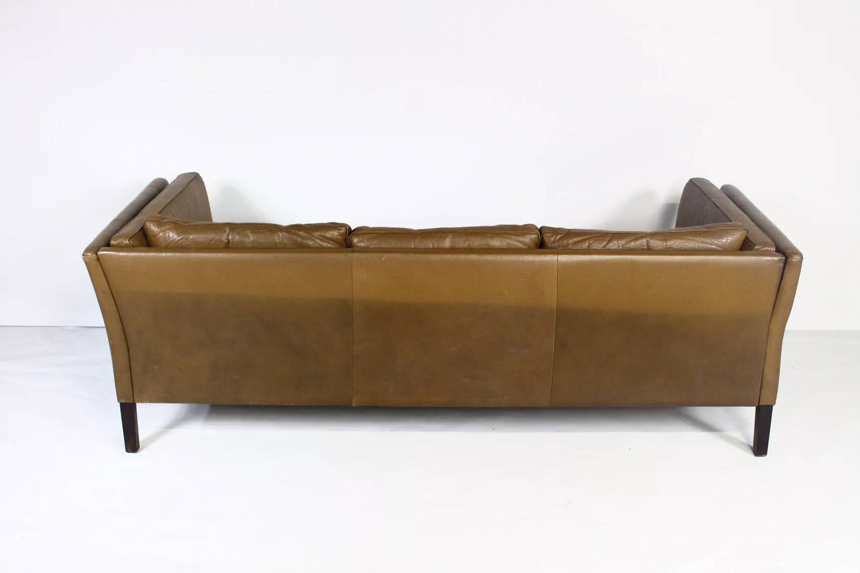 1970s brown leather sofa by Vejen Polstermøbelfabrik