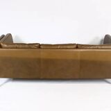 1970s brown leather sofa by Vejen Polstermøbelfabrik