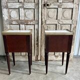 Pair of Louis XVI mahogany bedside tables