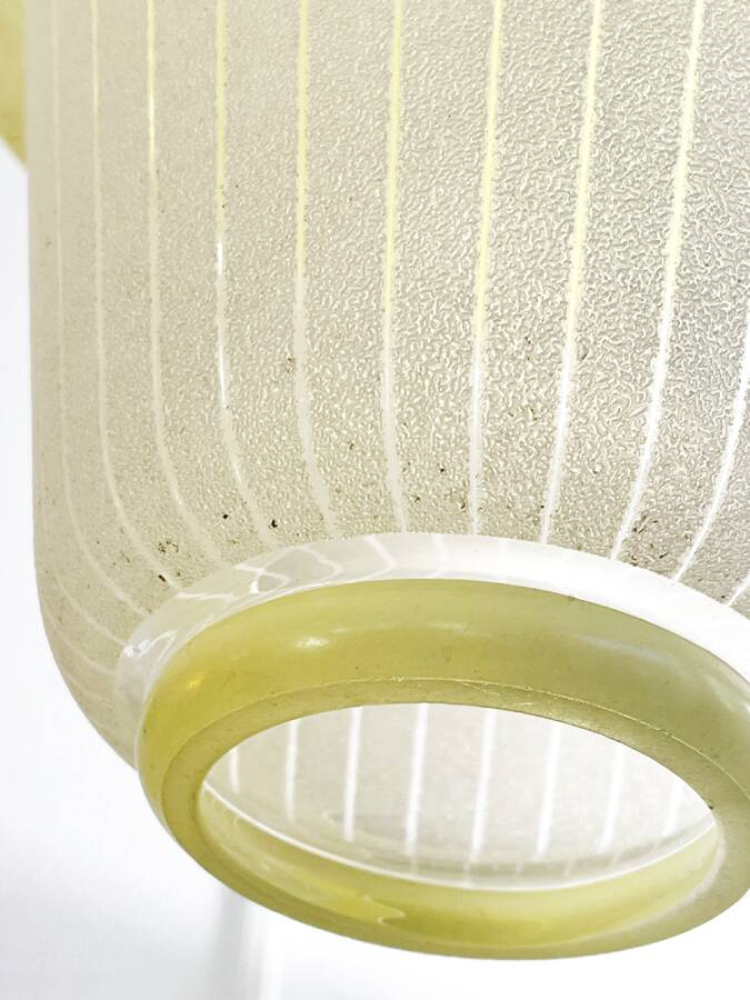 Yellow opaline pendant light, 1950