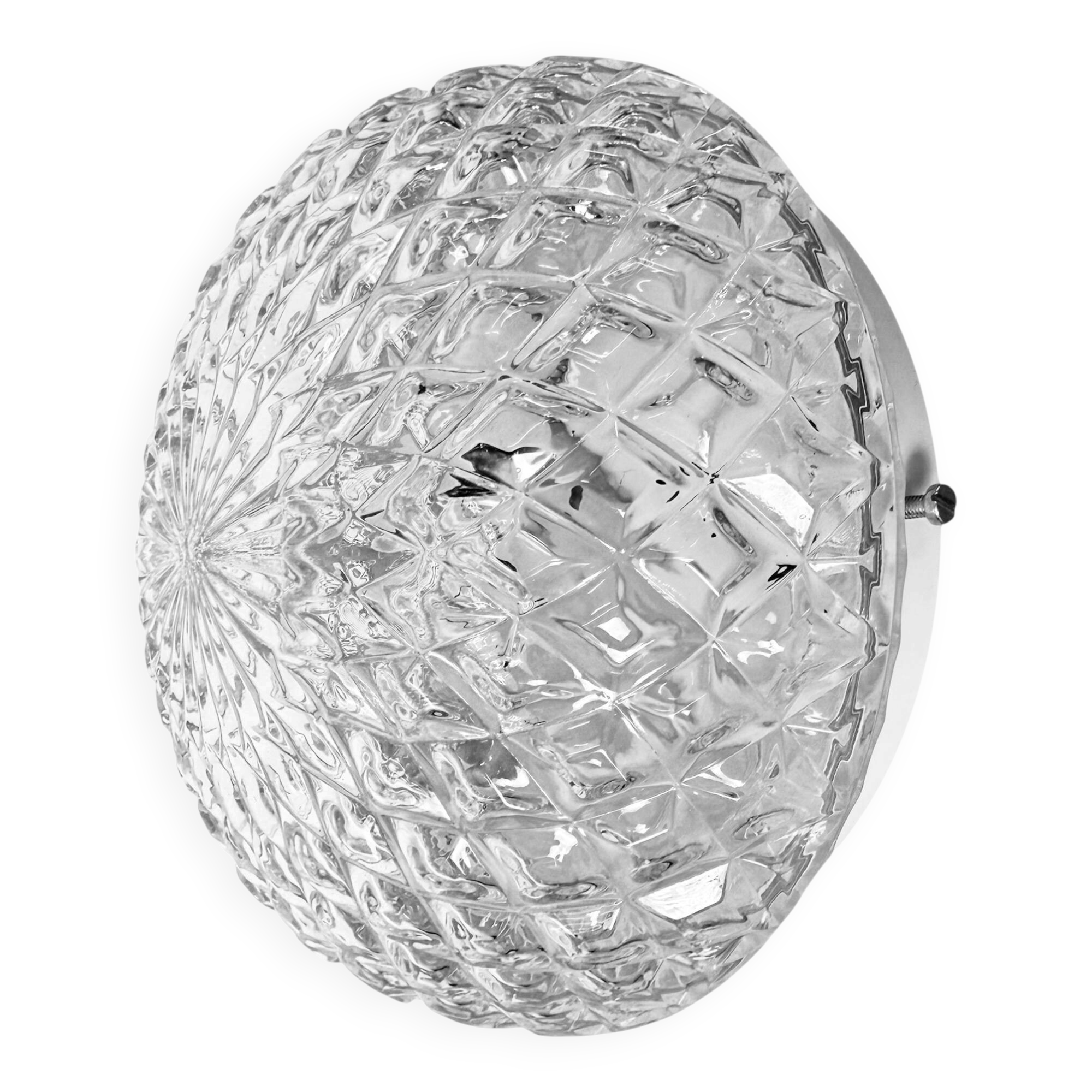 Vintage Glass Wall or Ceiling Light, 1970s