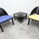Set of 2 armchairs and coffee table designed by Patrice Bonneau, Genexco edition, 19
