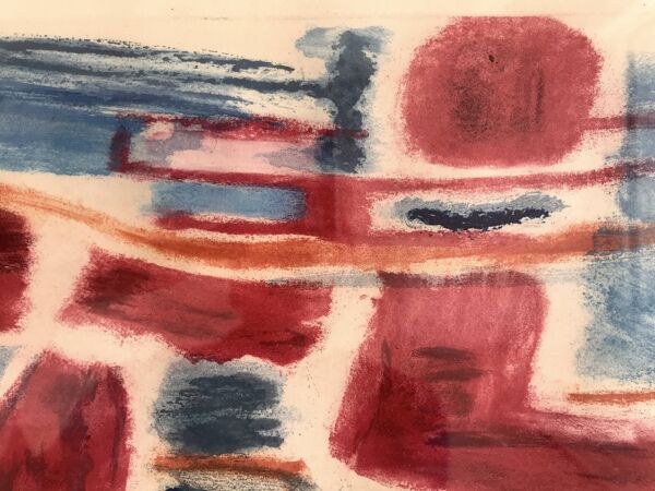 Jean bazaine, le nageur, 1951. aquatinte originale signée au crayon