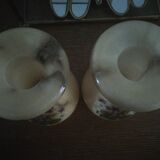 Pair of yellow/cream alabaster vases