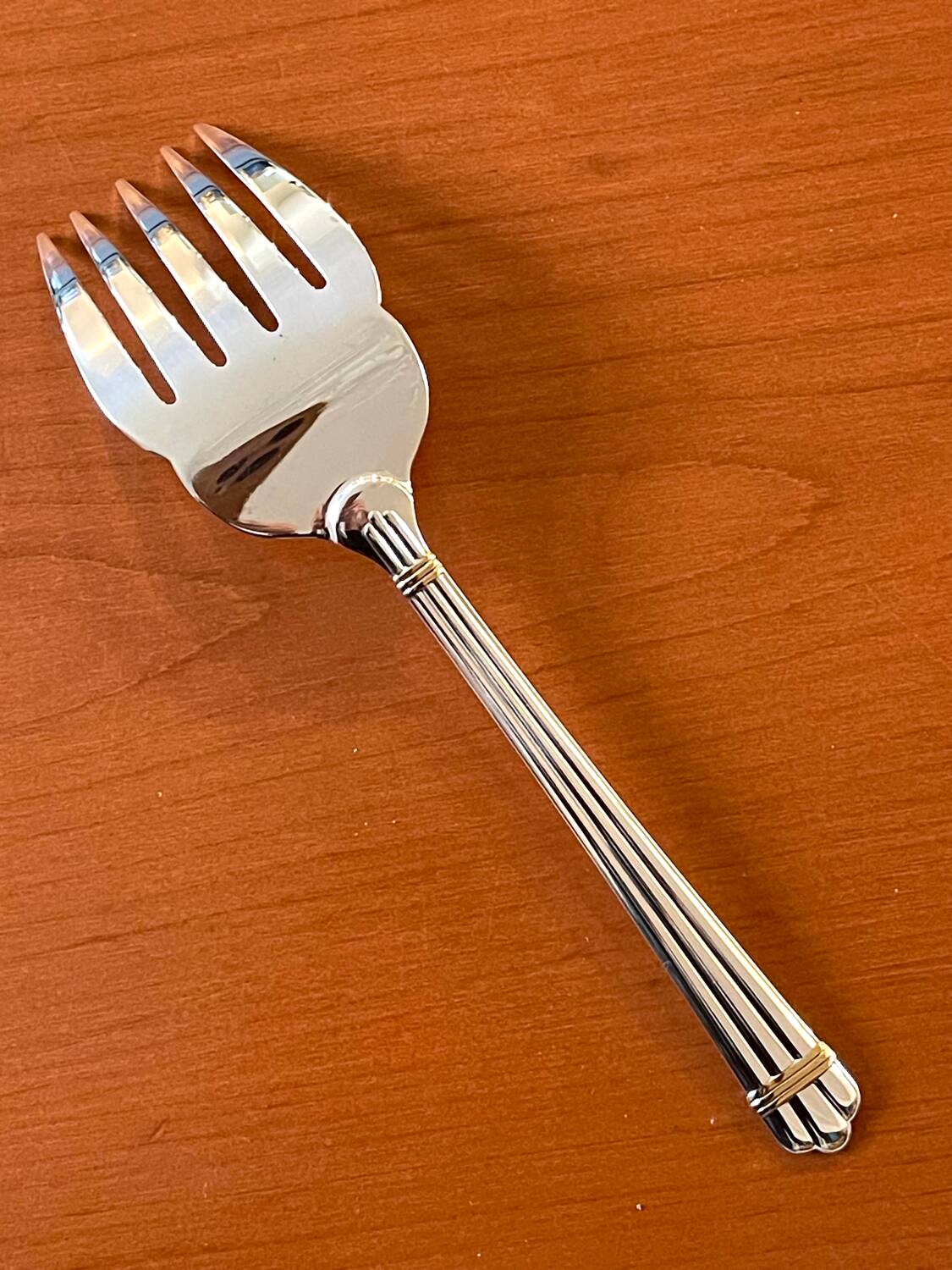 Christofle Aria gold ring serving fork