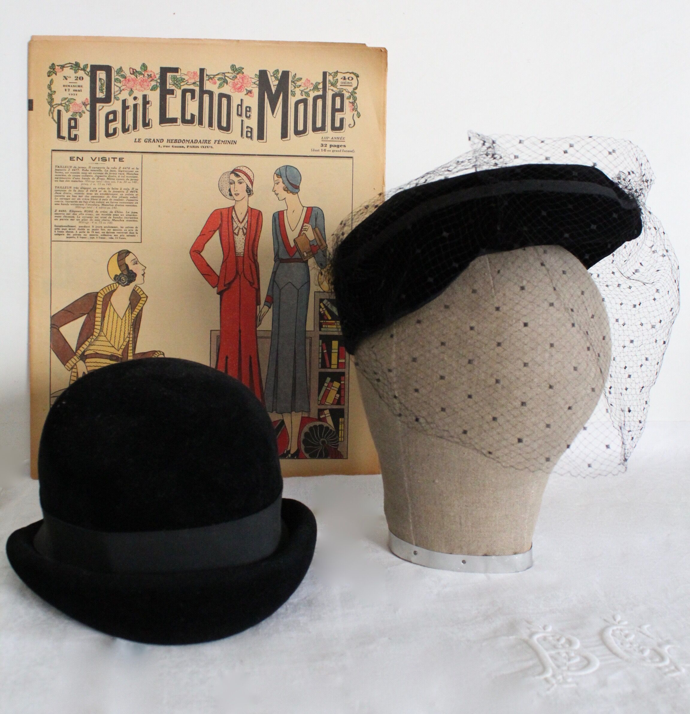 Marotte en lin, accessoire de modiste