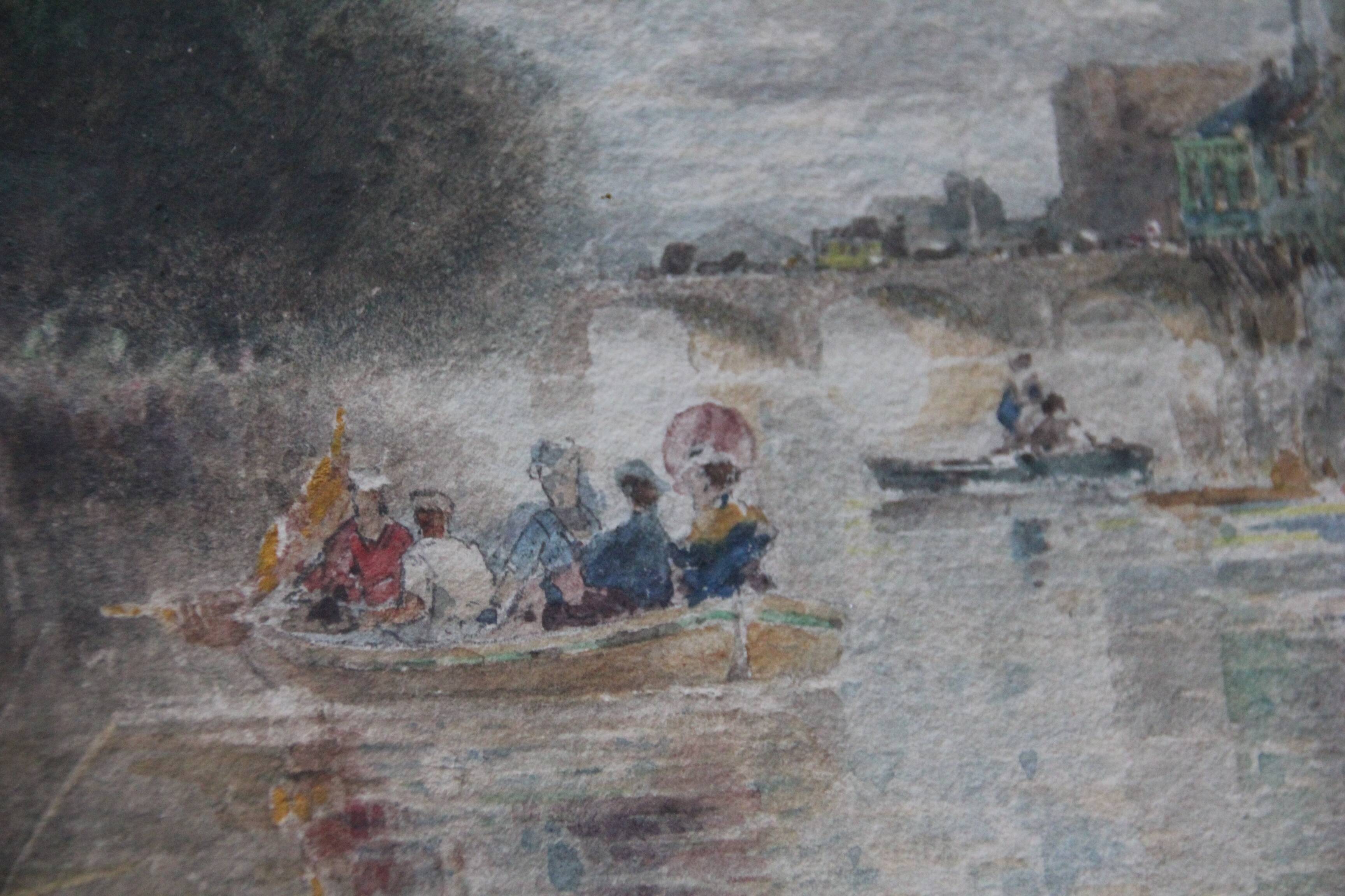 Octave Alfred SAUNIER Aquarelle Ecole de Barbizon 1877