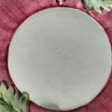 Two vintage leaf barbotine plates