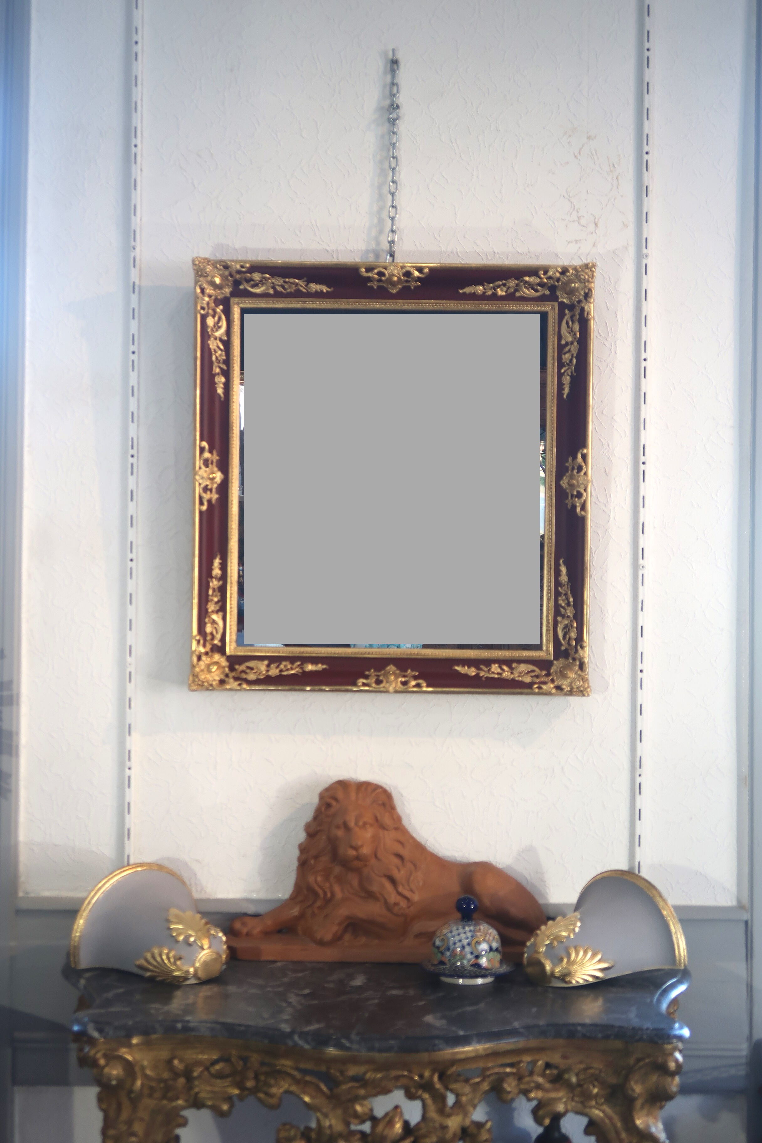 Miroir doré et laqué 81x75cm