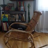 Rocking chair en rotin