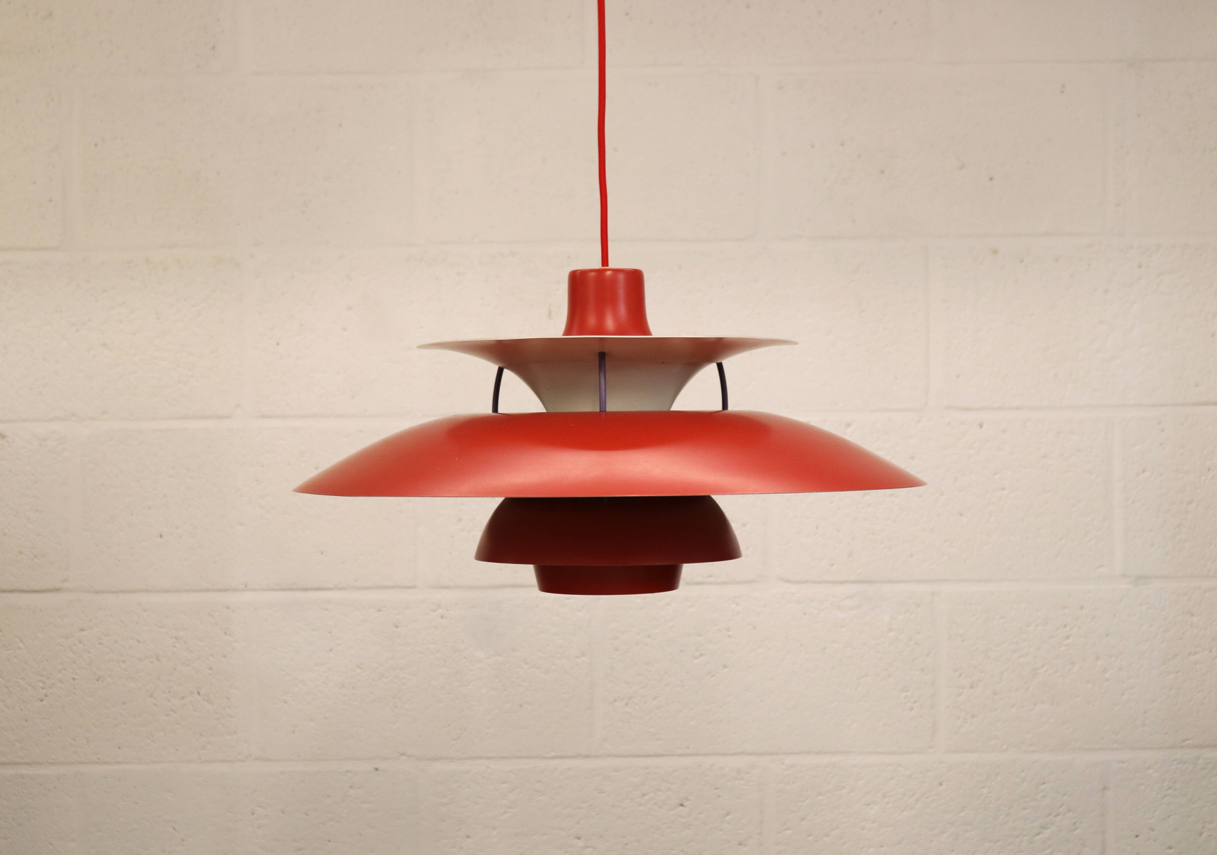 The genuine Danish item - PH5 pendant - original red colour - Louis Poulsen -