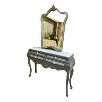 Baroque marble mirror console