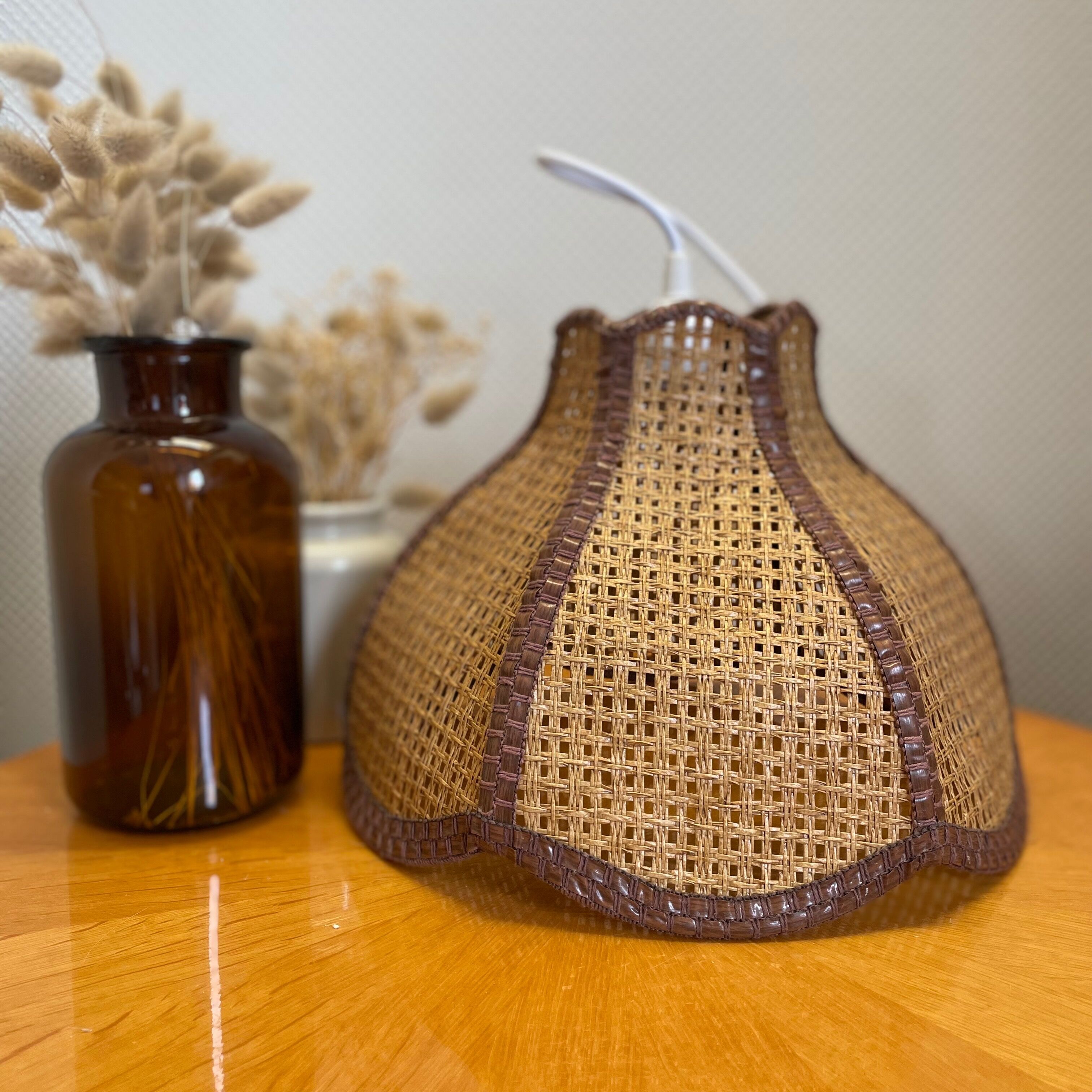 Vintage rattan suspension 1960 1970