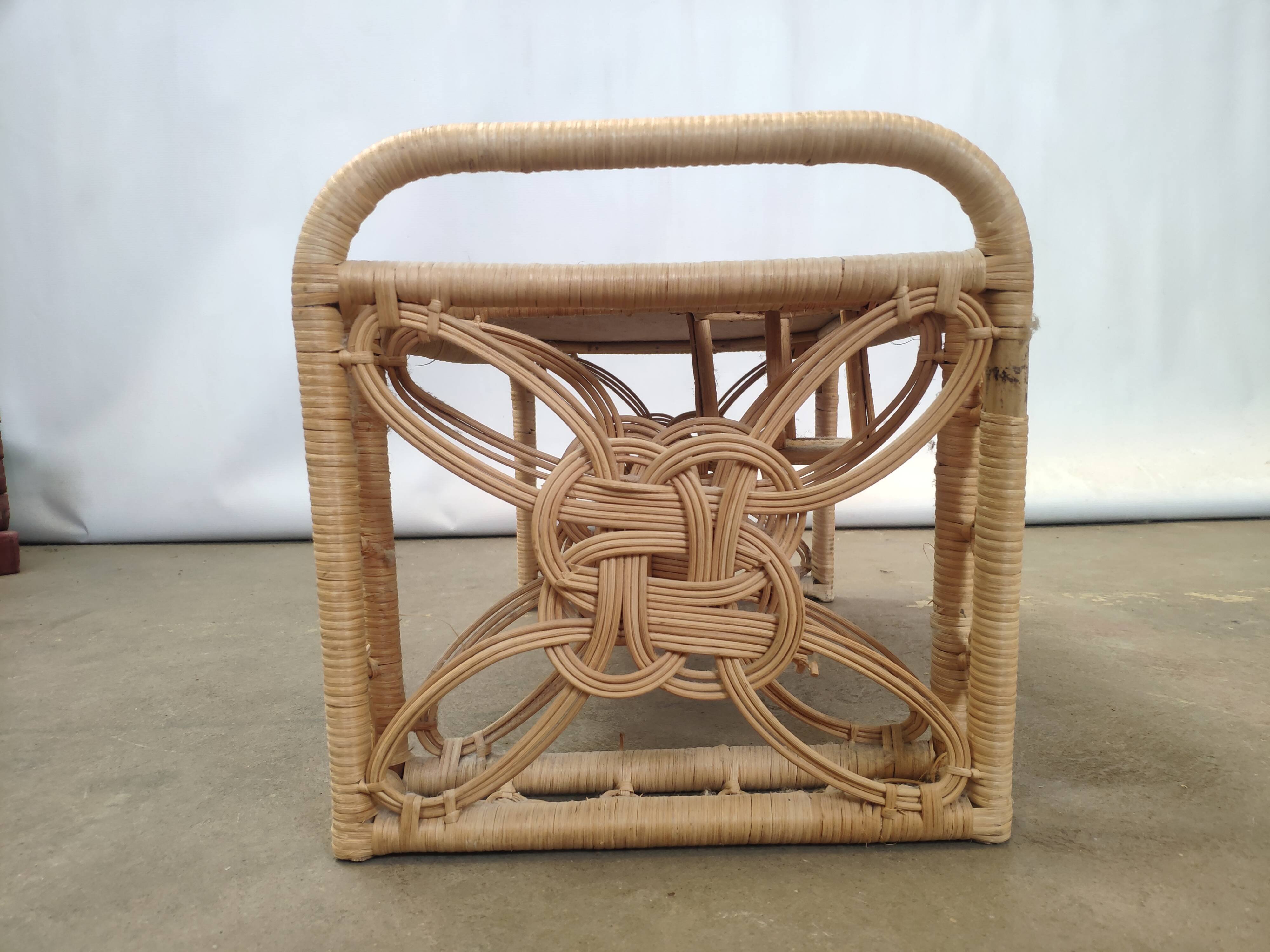 Vintage wicker breakfast trays