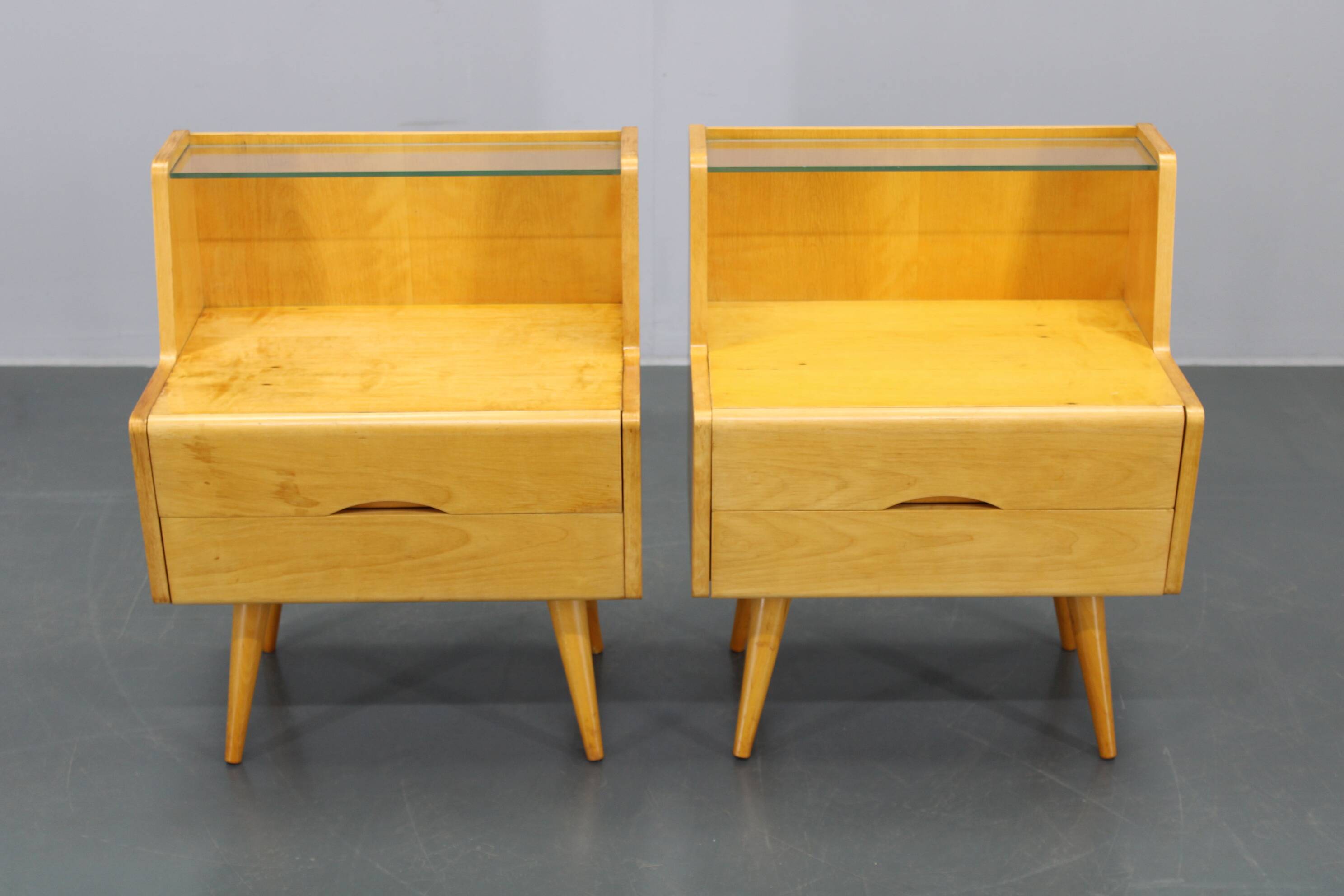1960s Pair of Night Stands with, Czechoslovakia