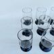 12 medium glass cups from the Art Deco period, by Daum Nancy.