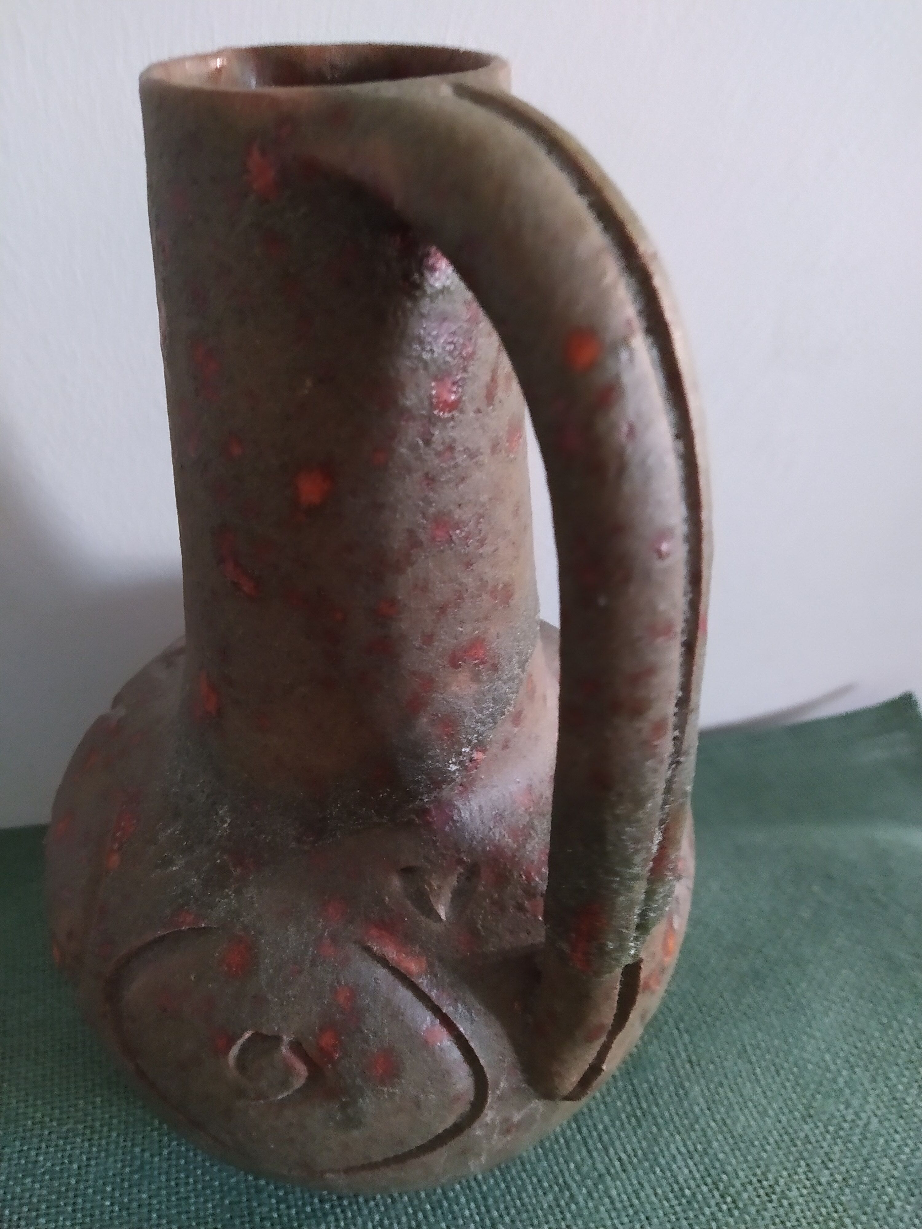 Brutalist pitcher vase in Campo Piannon orezza gres