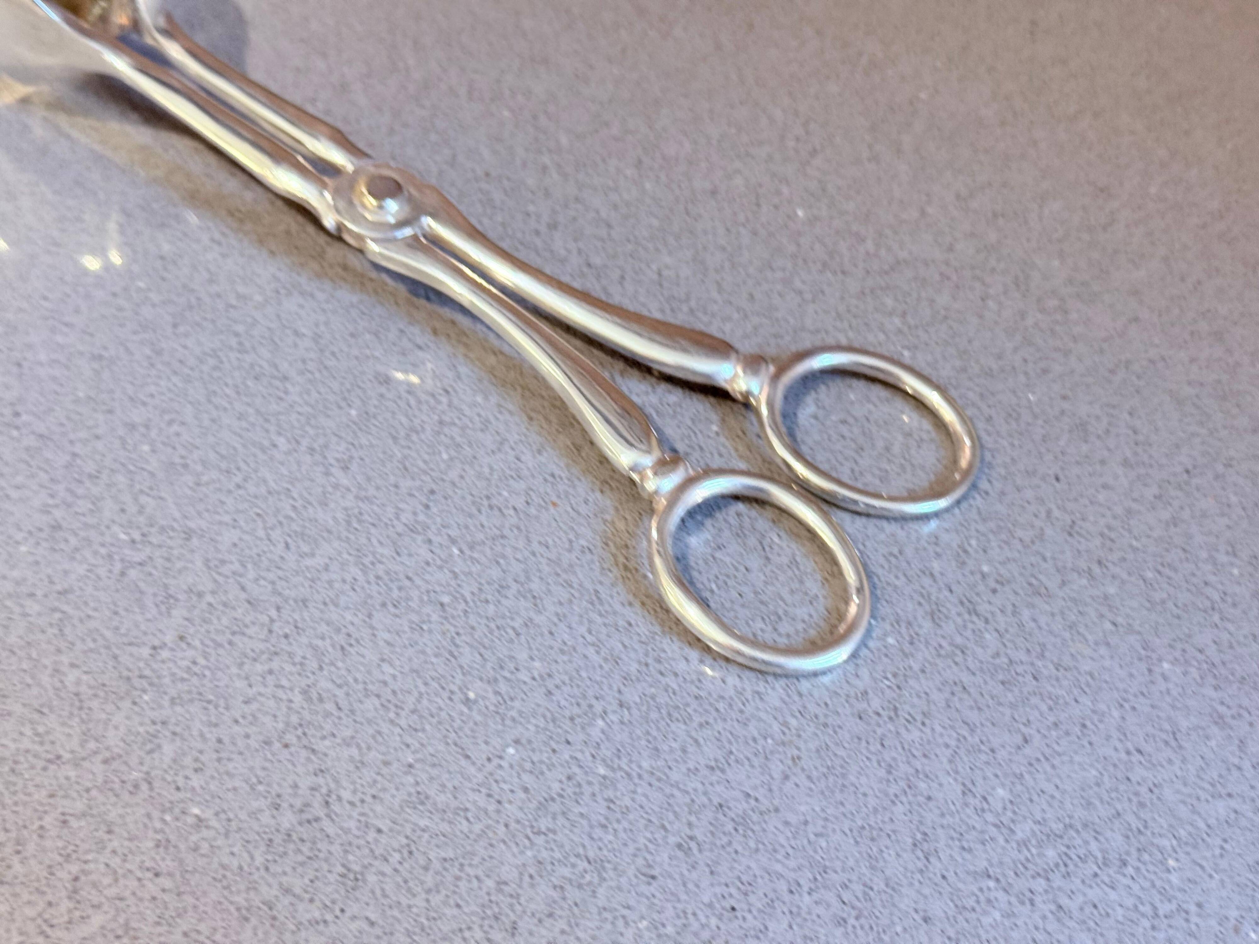 Vintage English Sterling Silver Salad Serving Tongs by EANSA – Elegant Mid-Century Tableware