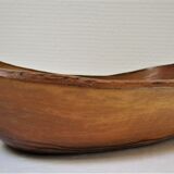 Large fruit cup in vintage carved solid walnut