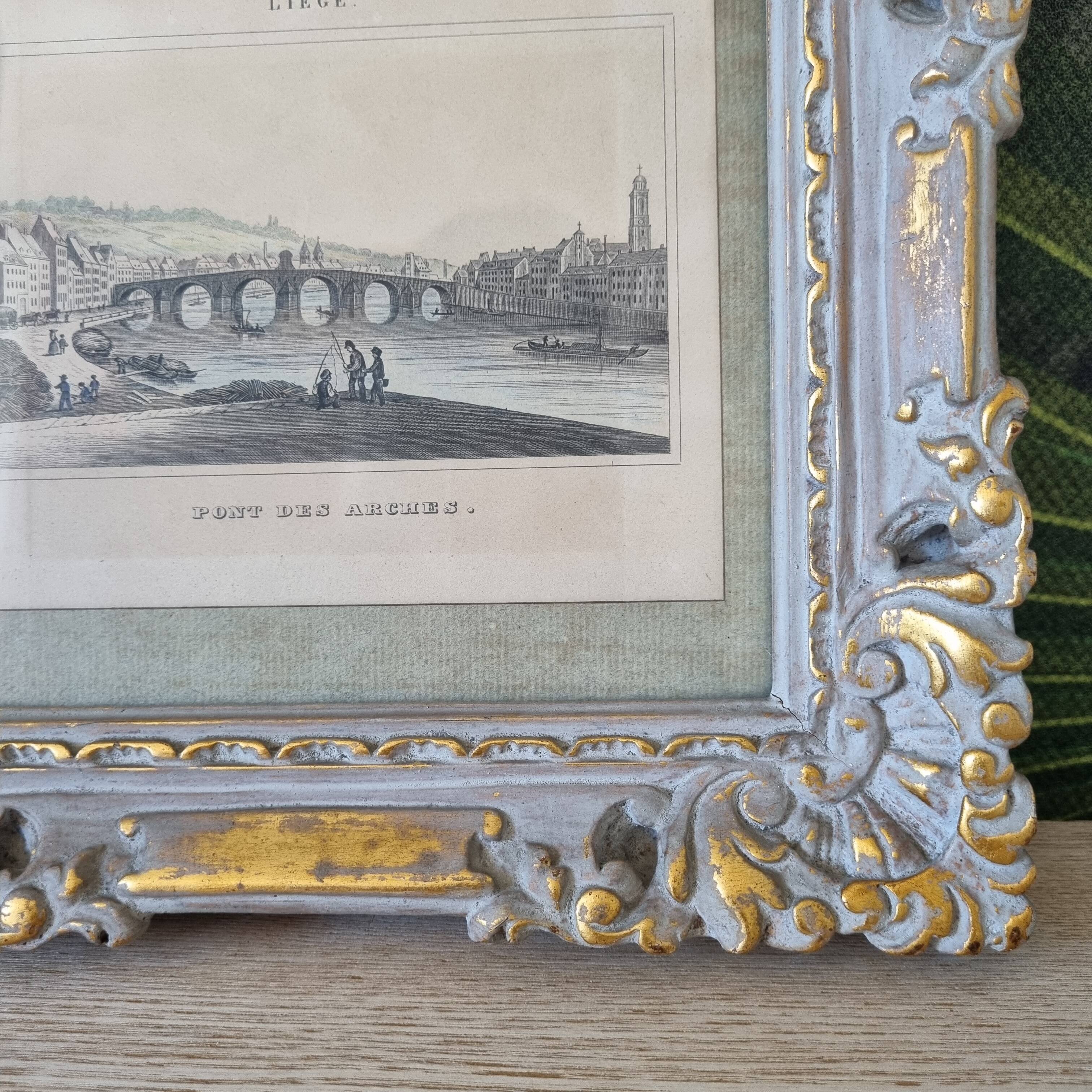 Painting in old patinated wooden frame