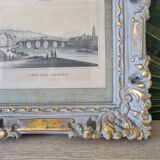 Painting in old patinated wooden frame