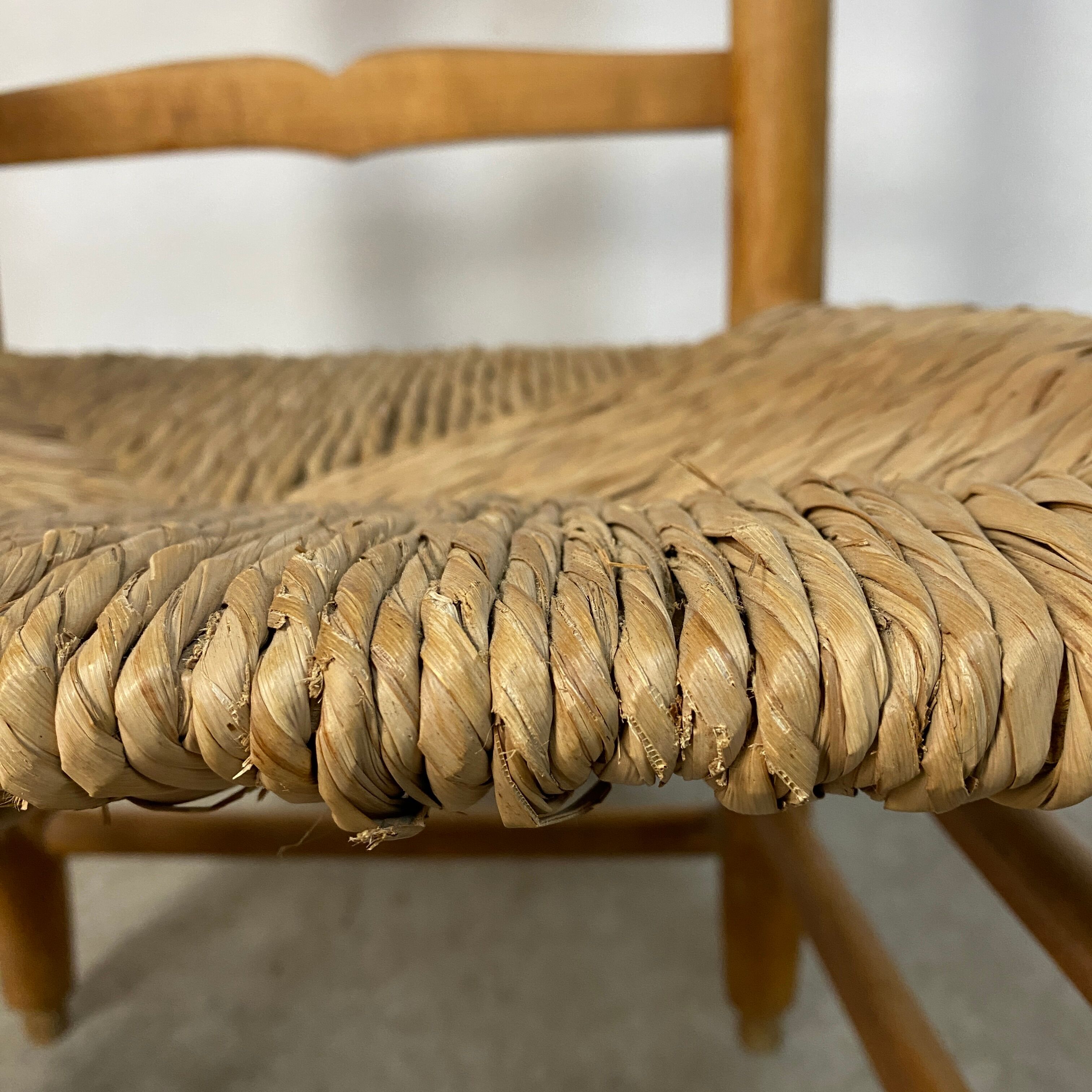 Country straw armchair