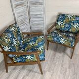 Pair of Scandinavian armchairs restored 1960