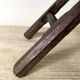 Folding slatted wooden stool