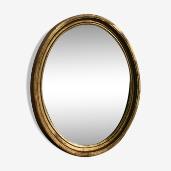Miroir doré ovale 32x25cm