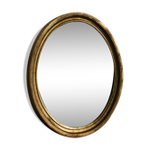 Miroir doré ovale 32x25cm