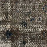 Distressed Turkish Narrow Runner 310x69 cm wool Vintage rug, Overdyed Grey