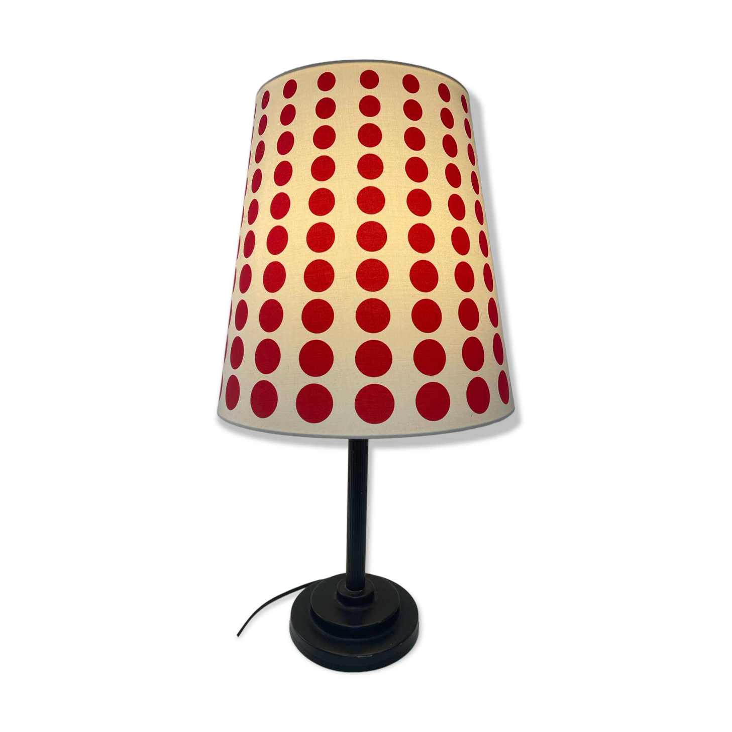 Vintage lamp with a swivelling lampshade in red polka dots – 1970s pop spirit